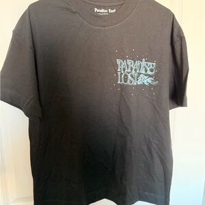 Paradise Lost Black Graphic Tee with Aqua Logo